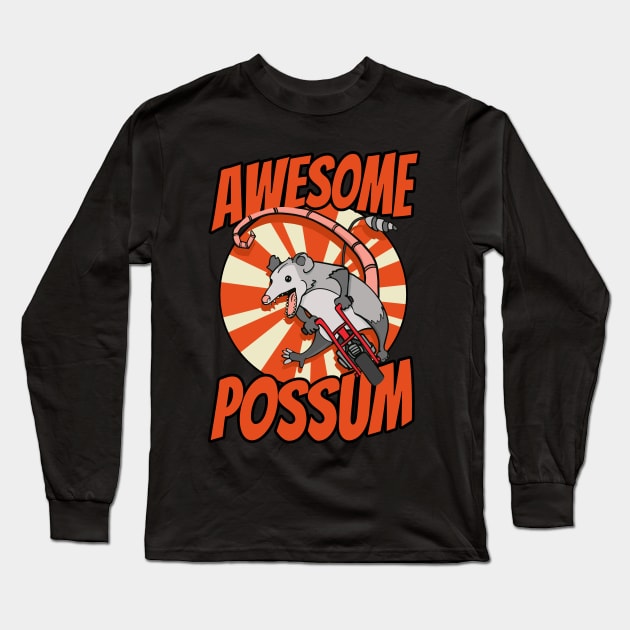 Awesome Possum Long Sleeve T-Shirt by Huhnerdieb Apparel